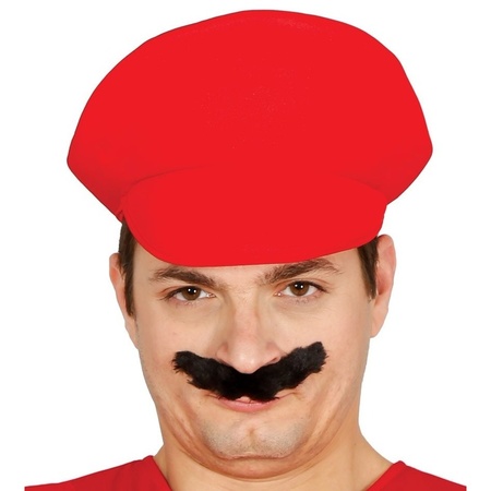 Budget red plumbers hat for adults
