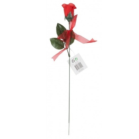 Voordelige rode rozen 10 stuks kunstbloemen 45 cm