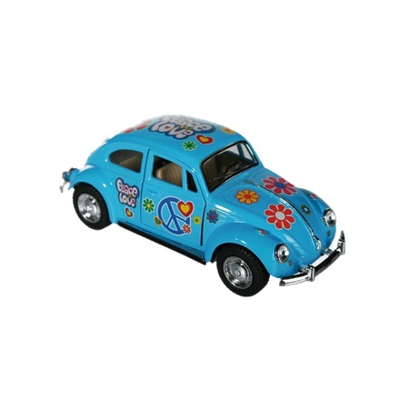 Flower Power beetle blauw autootje