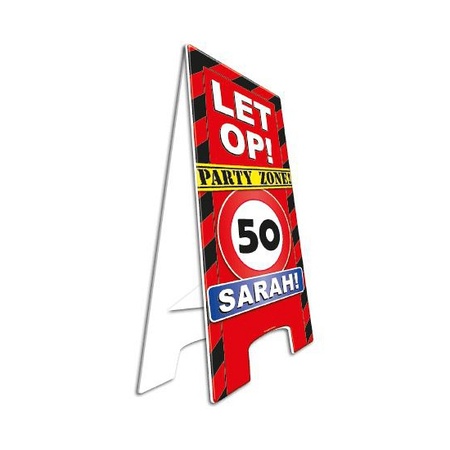 Warning sign 50 jaar Sarah