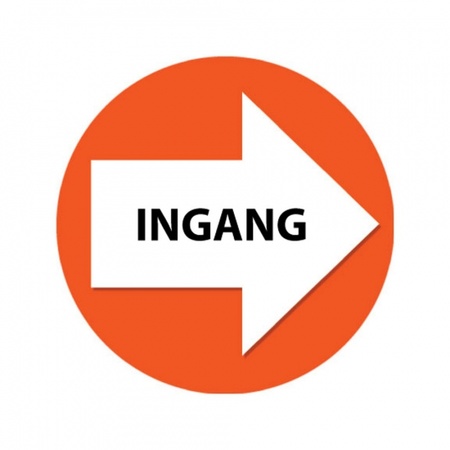 Oranje route aanduiding stickers Ingang