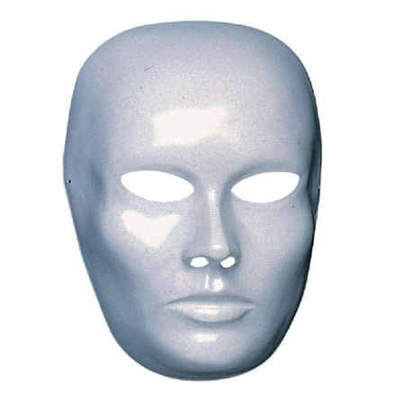 White masks of a female face