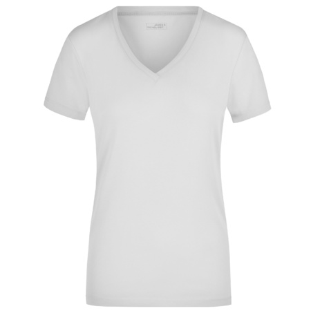 Basic dames t-shirt V-hals wit