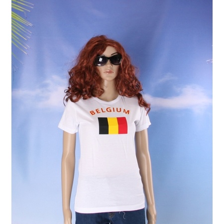 T-shirt met vlag Belgie print voor dames