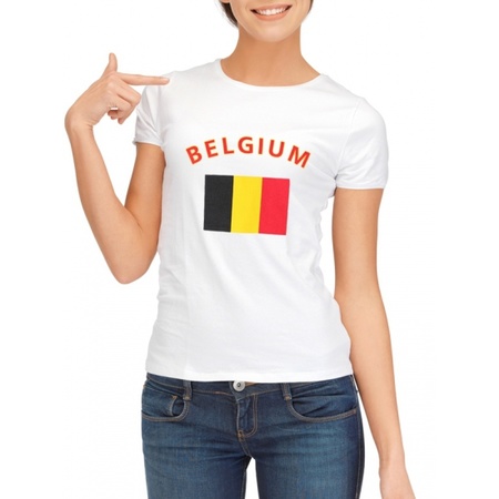 T-shirt flag Belgium for ladies