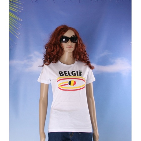 Shirts met vlaggen thema Belgie voor dames