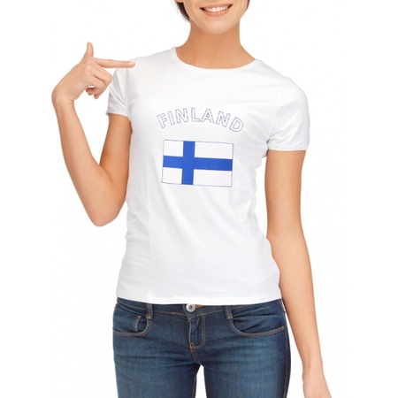 T-shirt flag Finland for ladies