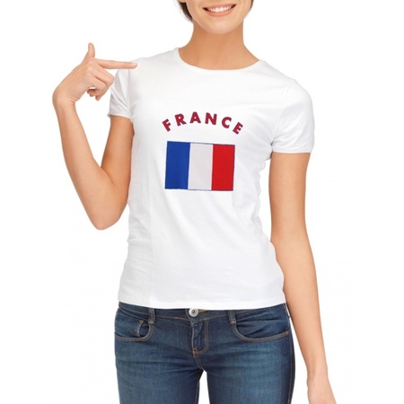 T-shirt met vlag Franse print voor dames