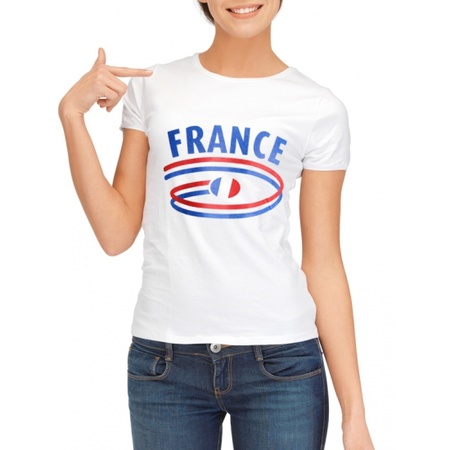 Shirts met vlaggen thema France voor dames