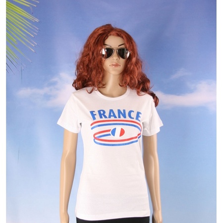 Shirts met vlaggen thema France voor dames