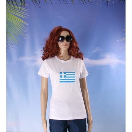 T-shirt flag Greece for ladies