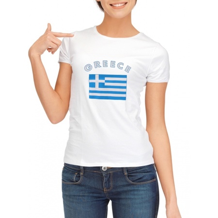 T-shirt met vlag Griekse print voor dames