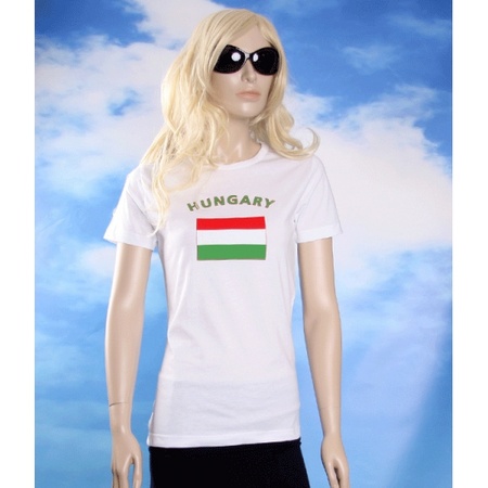 T-shirt met vlag Hongarije print voor dames
