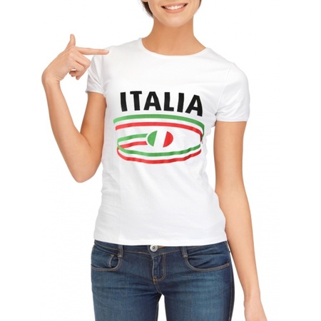 Shirts met vlaggen thema Italia dames