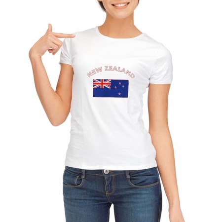 T-shirt met vlag Nieuw Zeeland print voor dames