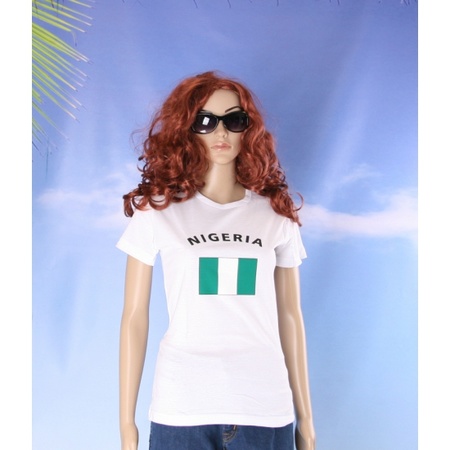 T-shirt met vlag Nigeria print voor dames
