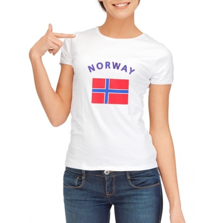 T-shirt met vlag Noorwegen print voor dames