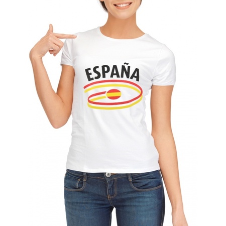 Shirts met vlaggen thema Spanje dames