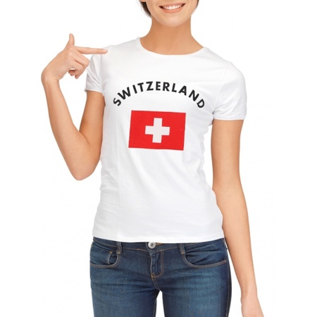T-shirt met vlag Zwitserse print voor dames