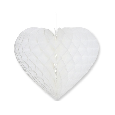 Valentijnsdag decoratie hart wit 40 x 44 cm