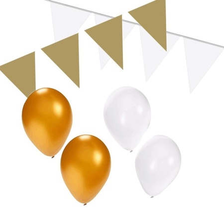 White/gold party decoration package