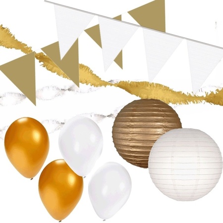 White/Gold party decoration package