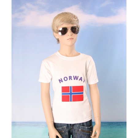 Kinder shirts met vlag van Noorwegen