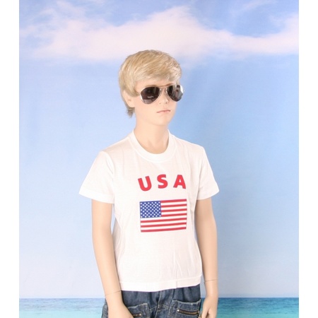 Kinder shirts met vlag van Amerika