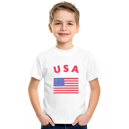 Kinder shirts met vlag van Amerika