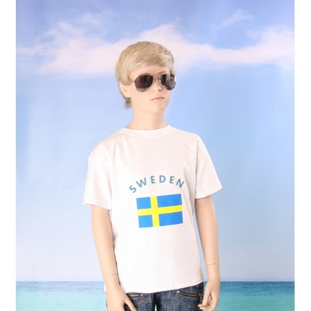 Kinder shirts met vlag van Zweden
