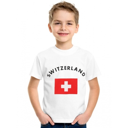 Kinder shirts met vlag van Zwitserland