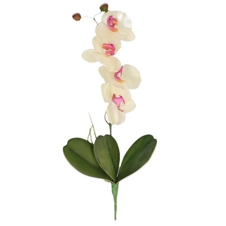 Wit/Roze Orchidee/Phalaenopsis kunstplant takken 44 cm voor binnen