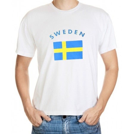 T-shirts met vlag Sweden print