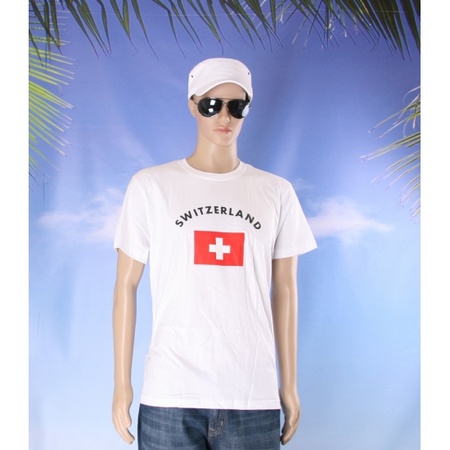 T-shirts met vlag Zwitserse print