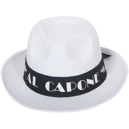 Al capone hoed wit met zwarte band