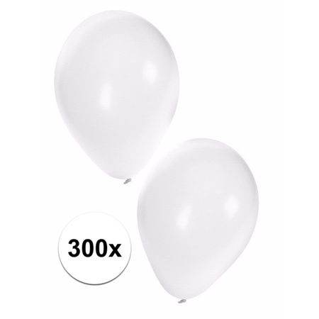 Zak ballonnen wit, 300 stuks