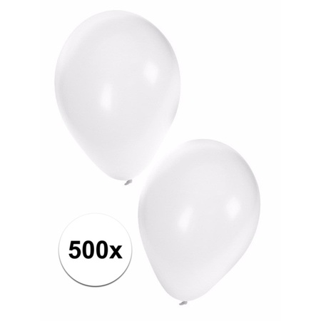 Zak ballonnen wit, 500 stuks
