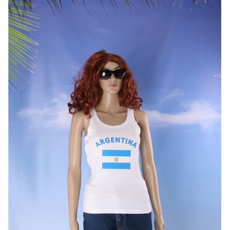 Mouwloos shirt met vlag Argentini print voor dames