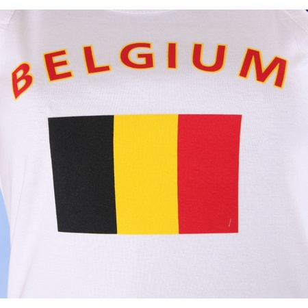 Mouwloos shirt met vlag Belgi? print voor dames