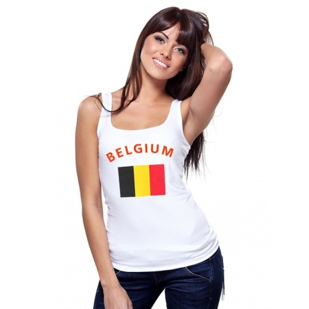 Mouwloos shirt met vlag Belgi print voor dames