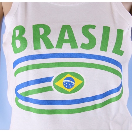Top met vlaggen thema Brasil dames