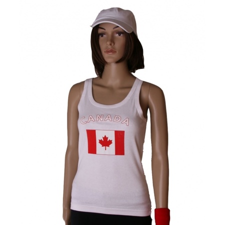 Mouwloos shirt met vlag Canada print voor dames