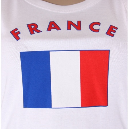 Mouwloos shirt met vlag Frankrijk print voor dames
