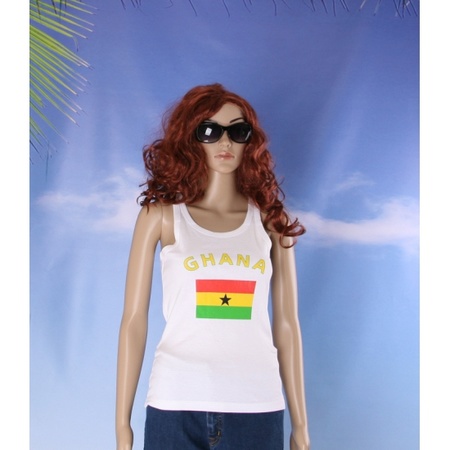 Mouwloos shirt met vlag Ghana print voor dames