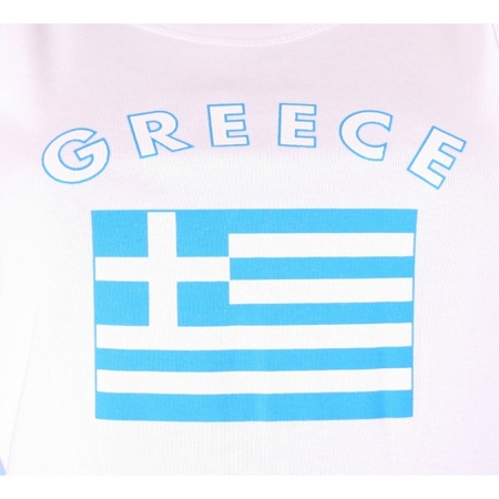 Mouwloos shirt met vlag Griekenland print voor dames