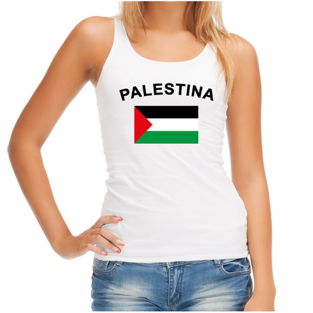 Mouwloos shirt met vlag Palestina print voor dames