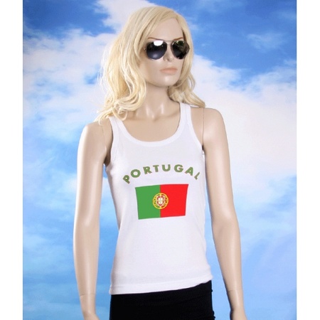 Mouwloos shirt met vlag Portugal print voor dames