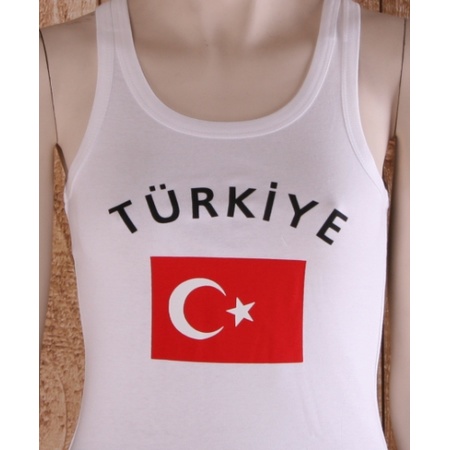 Mouwloos shirt met vlag Turkije print voor dames