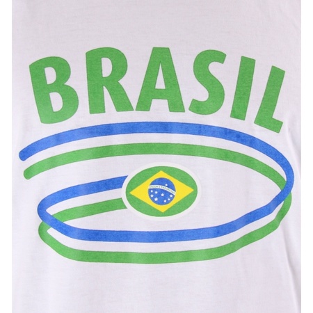 Top met vlaggen thema Brazilie heren