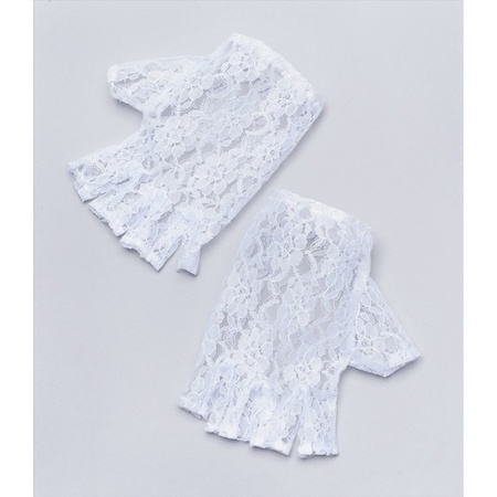 White short lace Madonna gloves for adults